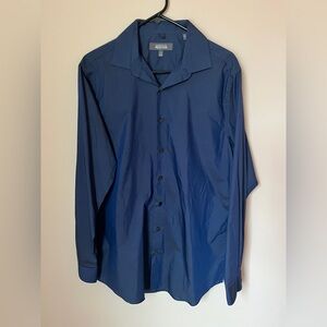 Kenneth Cole Reaction Mens Button Long Sleeve Slim Fit Dress Shirt Size 16 34-35